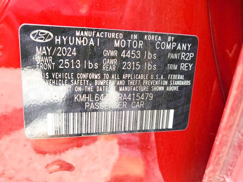 2024 Hyundai Sonata მანქანა იყიდება აუქციონზე, vin: KMHL64JA6RA415479, აუქციონის ნომერი: 55956416