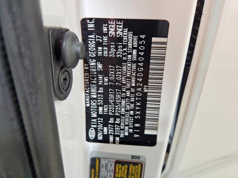 Продаж на аукціоні авто 2013 Kia Sorento, vin: 5XYKTDA24DG404054, номер лоту: 55276336