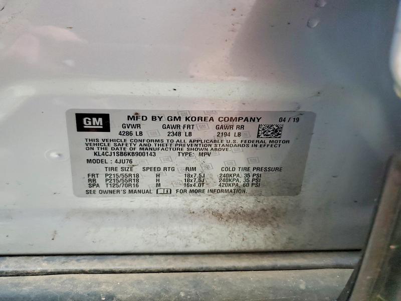 Продажа на аукционе авто 2019 Buick Encore, vin: KL4CJ1SB6KB900143, номер лота: 57965446