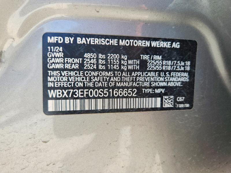57467086 :رقم المزاد ، WBX73EF00S5166652 vin ، 2025 Bmw X1 مزاد بيع