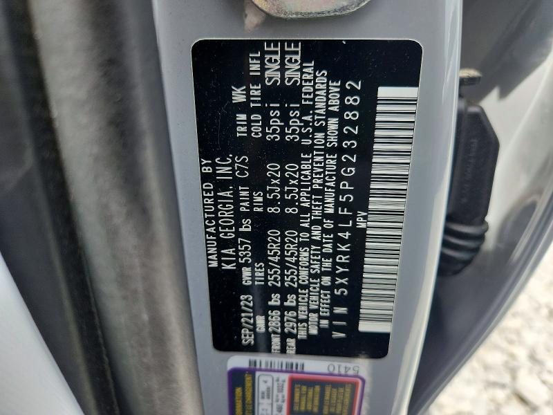 2023 Kia Sorento მანქანა იყიდება აუქციონზე, vin: 5XYRK4LF5PG232882, აუქციონის ნომერი: 56363396
