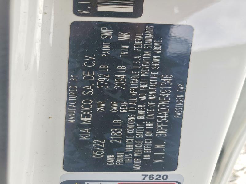Продажа на аукционе авто 2022 Kia Forte, vin: 3KPF54AD7NE491346, номер лота: 56033976