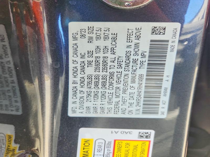 Продажа на аукционе авто 2024 Honda Cr-v, vin: 2HKRS4H41RH414999, номер лота: 55839816