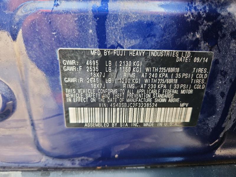 Aukcja sprzedaży 2015 Subaru Outback, vin: 4S4BSBJC2F3238524, numer aukcji: 58640846
