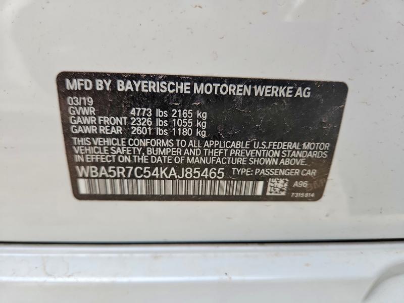 Aukcja sprzedaży 2019 Bmw 330xi, vin: WBA5R7C54KAJ85465, numer aukcji: 55432486