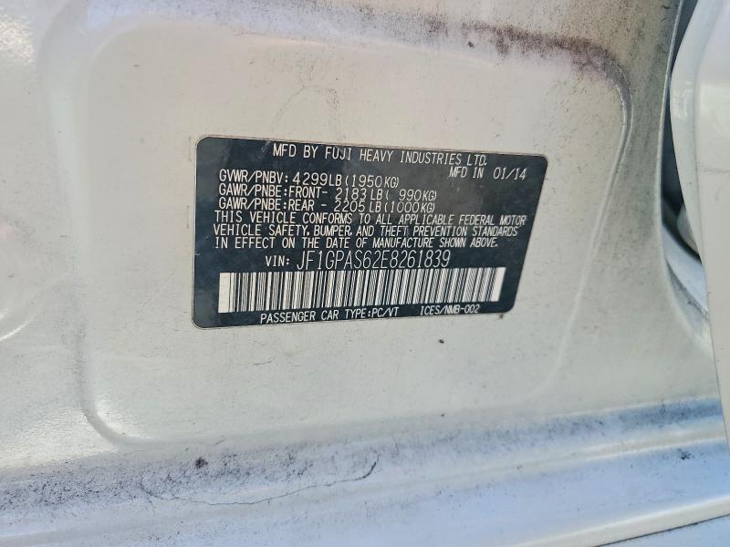 Aukcja sprzedaży 2014 Subaru Impreza, vin: JF1GPAS62E8261839, numer aukcji: 59211596