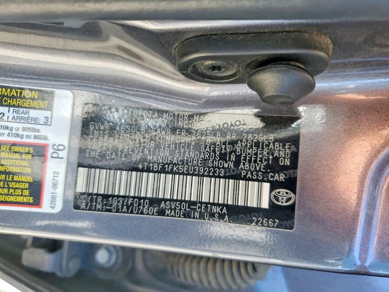 Продажа на аукционе авто 2014 Toyota Camry, vin: 4T1BF1FK5EU392233, номер лота: 56836896