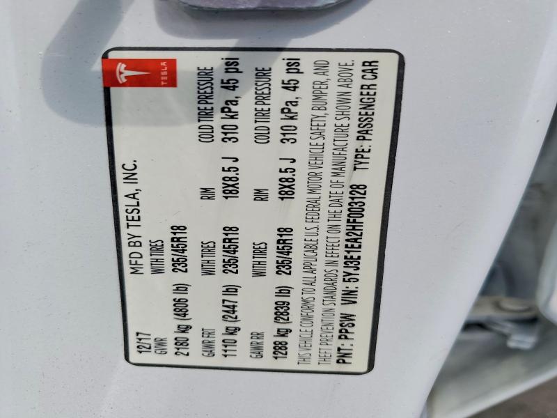 Продажа на аукционе авто 2017 Tesla Model 3, vin: 5YJ3E1EA2HF003128, номер лота: 56484736