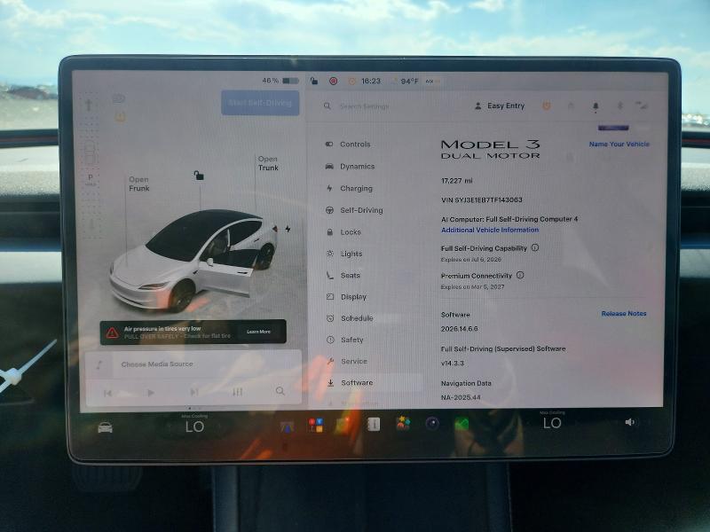 Aukcja sprzedaży 2026 Tesla Model 3, vin: 5YJ3E1EB7TF143063, numer aukcji: 58058186