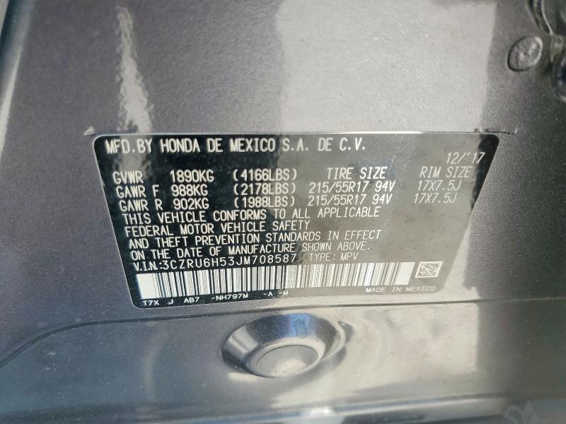Aukcja sprzedaży 2018 Honda Hr-v, vin: 3CZRU6H53JM708587, numer aukcji: 57171286
