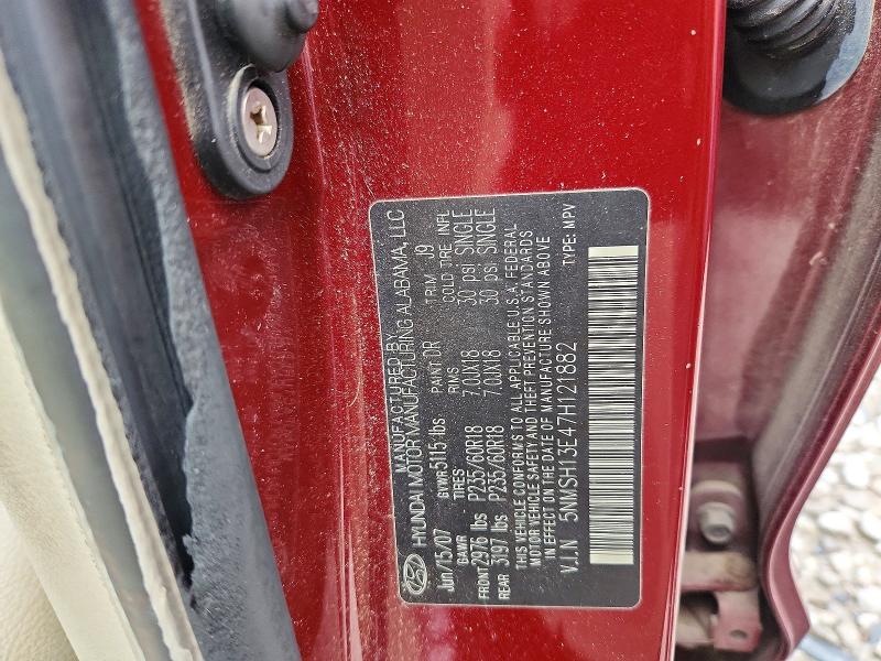 Aukcja sprzedaży 2007 Hyundai Santa Fe, vin: 5NMSH13E47H121882, numer aukcji: 58803896