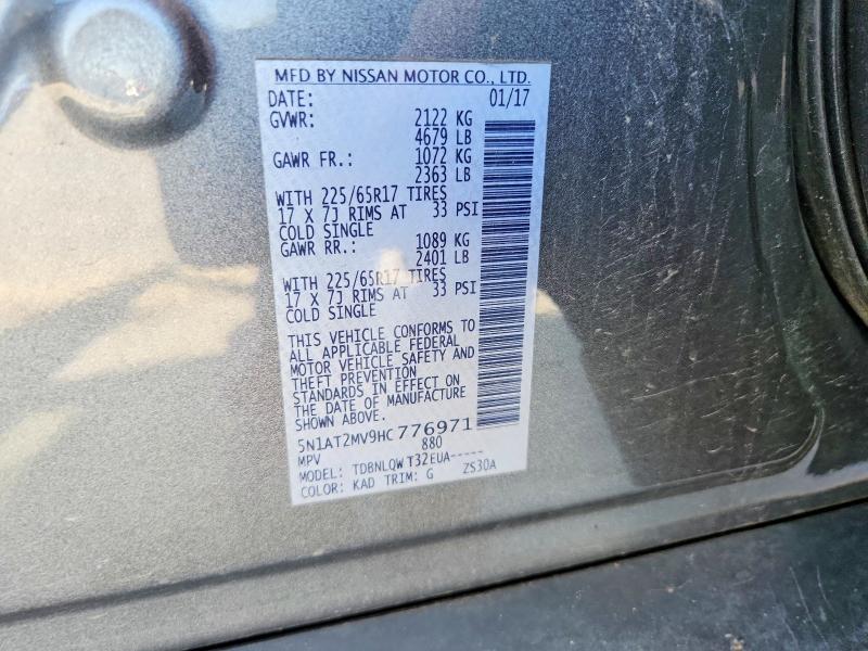 Aukcja sprzedaży 2017 Nissan Rogue, vin: 5N1AT2MV9HC776971, numer aukcji: 59195546
