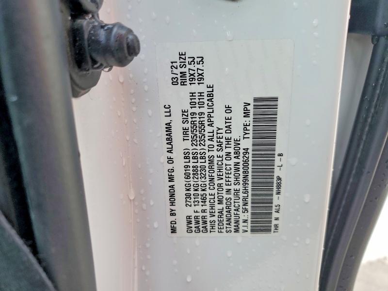 Продаж на аукціоні авто 2022 Honda Odyssey, vin: 5FNRL6H99NB006294, номер лоту: 56235786