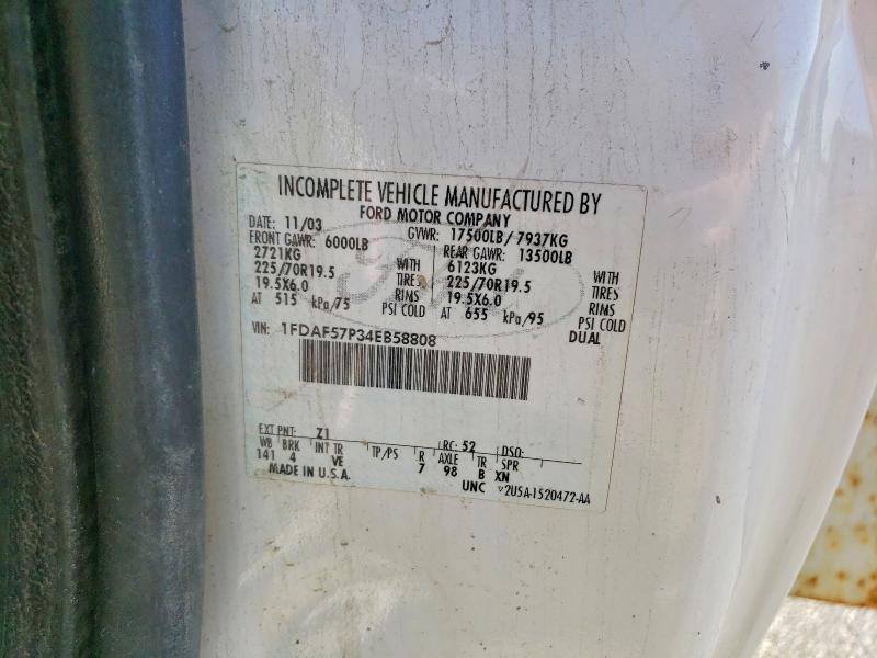 2004 Ford F550 მანქანა იყიდება აუქციონზე, vin: 1FDAF57P34EB58808, აუქციონის ნომერი: 57077876