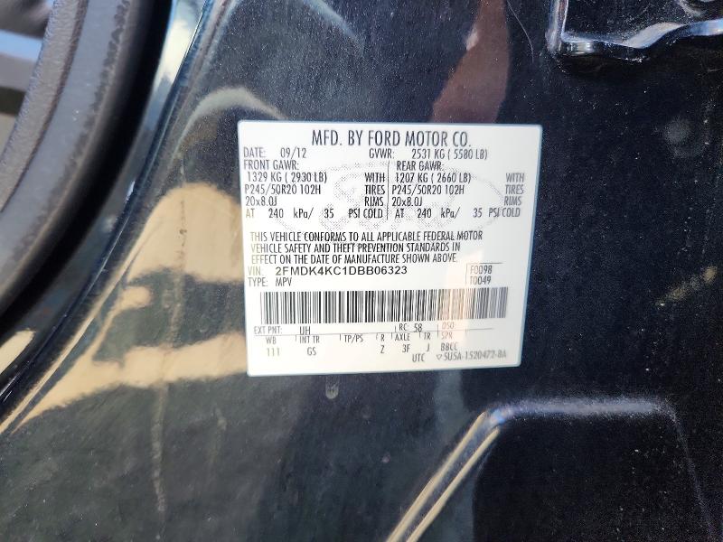 Aukcja sprzedaży 2013 Ford Edge, vin: 2FMDK4KC1DBB06323, numer aukcji: 55762986