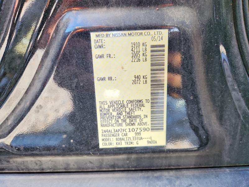 54469606 :رقم المزاد ، 1N4AL3AP2FC107590 vin ، 2015 Nissan Altima مزاد بيع