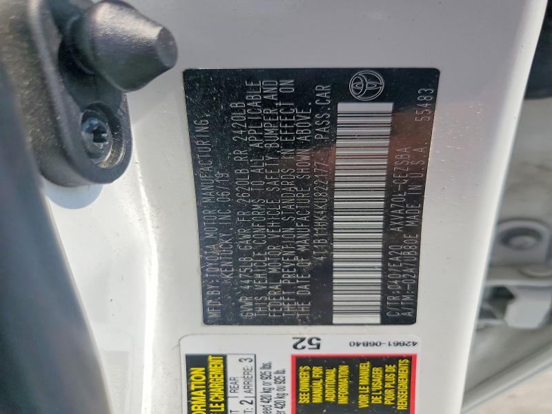 Продаж на аукціоні авто 2019 Toyota Camry, vin: 4T1B11HK4KU822177, номер лоту: 55844466
