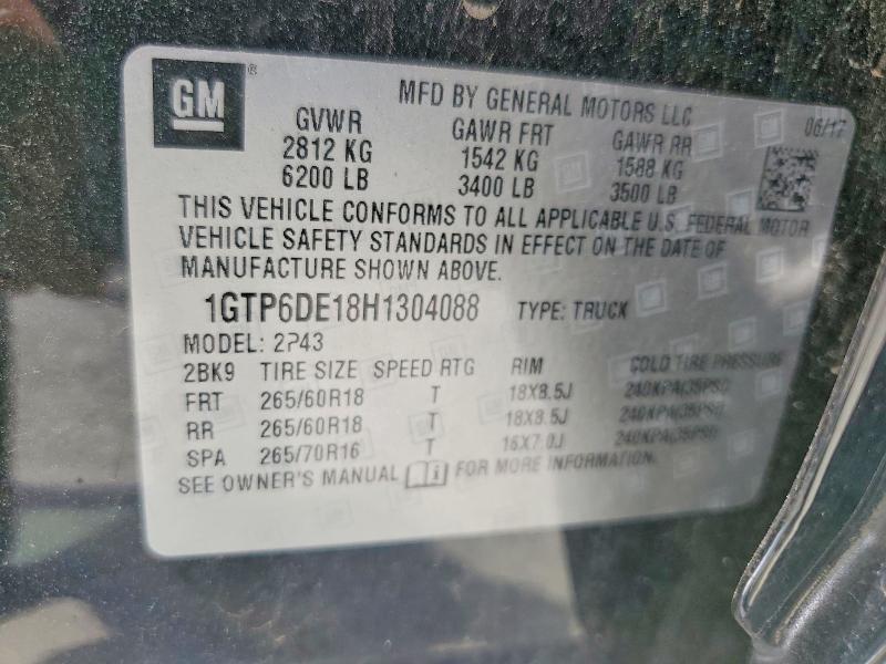 58251586 :رقم المزاد ، 1GTP6DE18H1304088 vin ، 2017 Gmc Canyon مزاد بيع