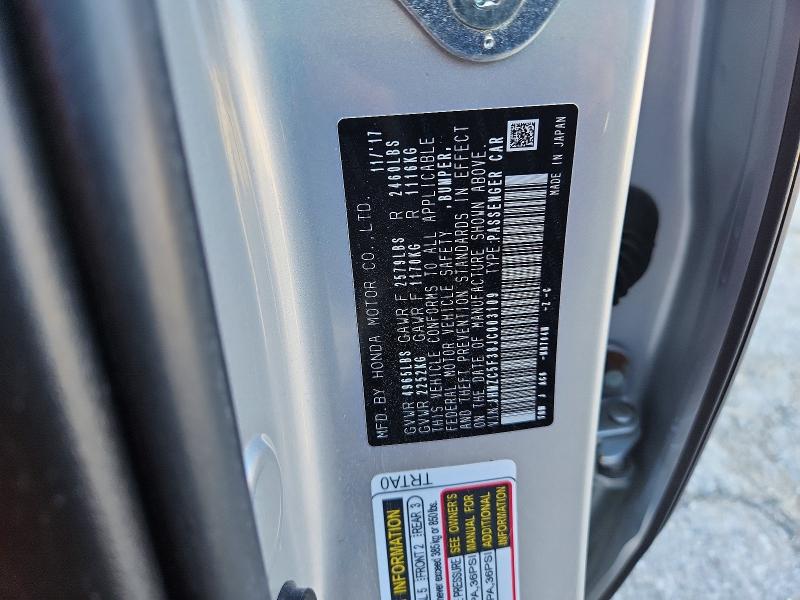 Aukcja sprzedaży 2018 Honda Clarity, vin: JHMZC5F38JC003109, numer aukcji: 58113086
