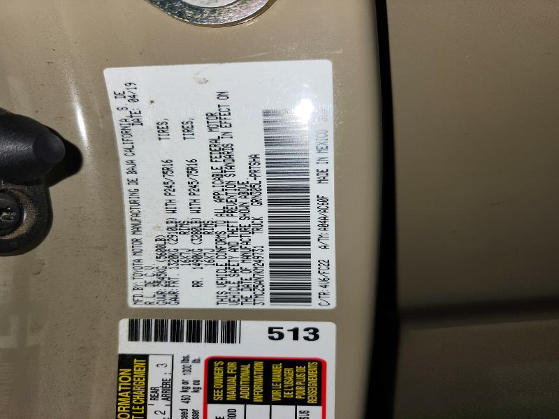 58297826 :رقم المزاد ، 3TMCZ5AN7KM249731 vin ، 2019 Toyota Tacoma مزاد بيع