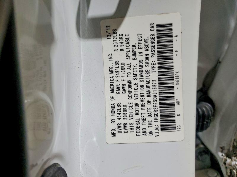 Продаж на аукціоні авто 2013 Honda Accord, vin: 1HGCR3F85DA015872, номер лоту: 55588436