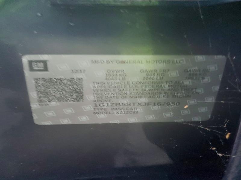 Продаж на аукціоні авто 2018 Chevrolet Malibu, vin: 1G1ZB5STXJF167950, номер лоту: 58182856