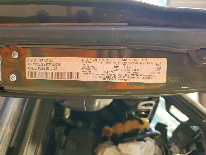 56267166 :رقم المزاد ، 1C4HJXAG3MW559226 vin ، 2021 Jeep Wrangler مزاد بيع