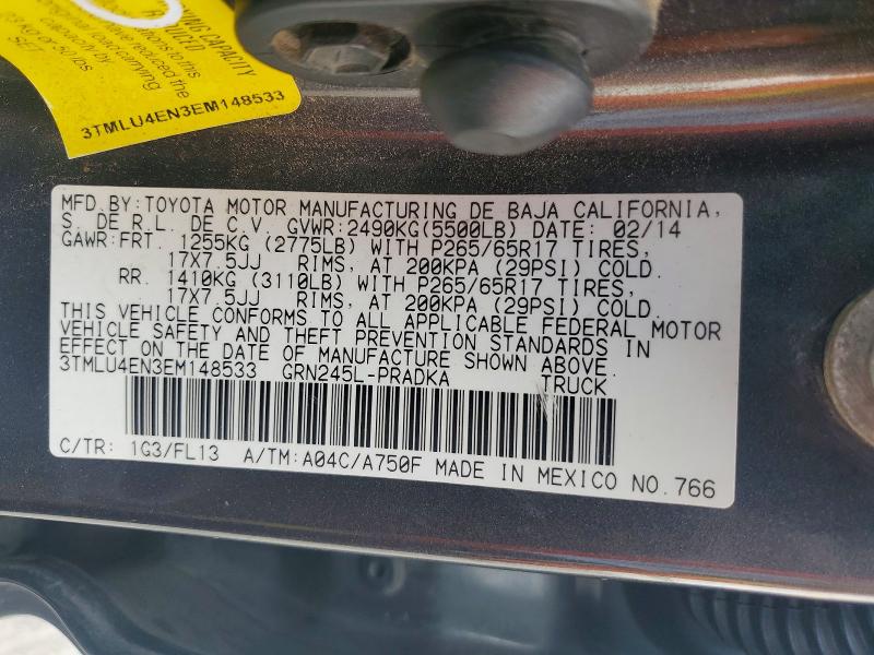 2014 Toyota Tacoma მანქანა იყიდება აუქციონზე, vin: 3TMLU4EN3EM148533, აუქციონის ნომერი: 57475236