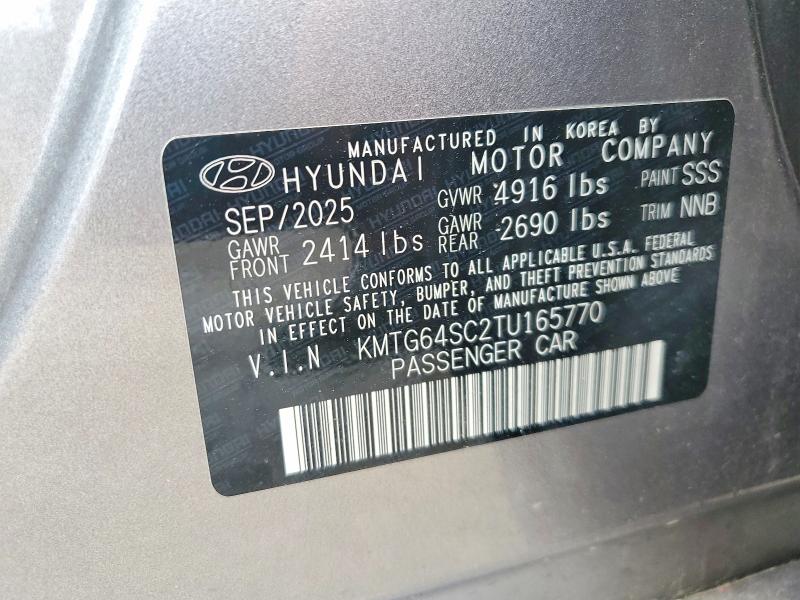 57956806 :رقم المزاد ، KMTG64SC2TU165770 vin ، 2026 Genesis G70 مزاد بيع