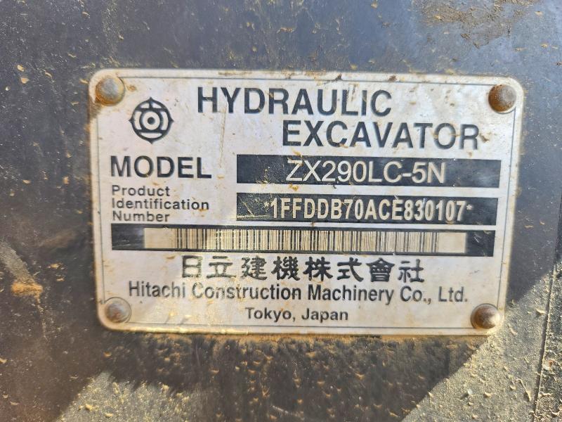 Продажа на аукционе авто 2012 Hitachi Zx290lc-5b, vin: 1FFDDB70ACE830107, номер лота: 52123026