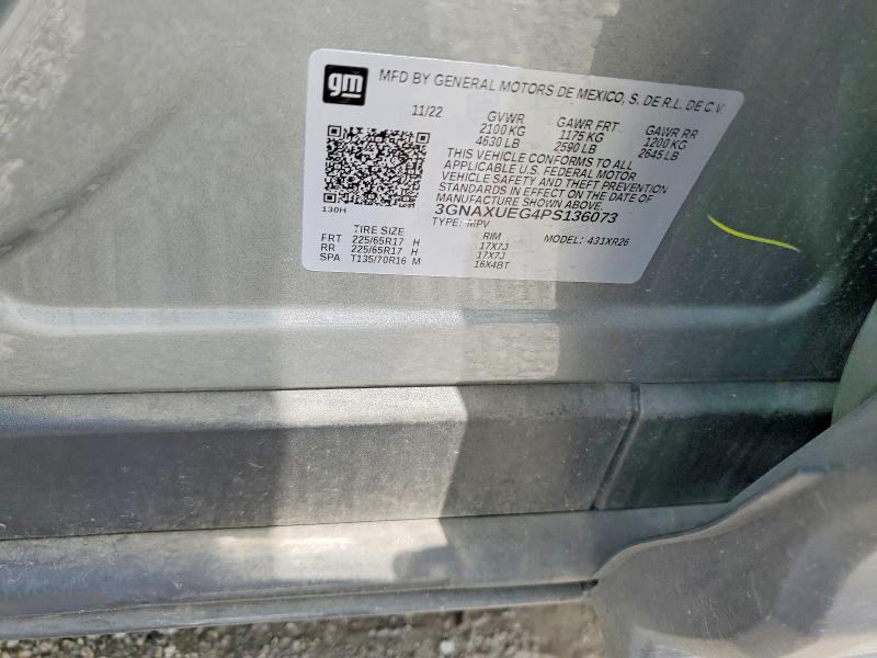Aukcja sprzedaży 2023 Chevrolet Equinox, vin: 3GNAXUEG4PS136073, numer aukcji: 56481076