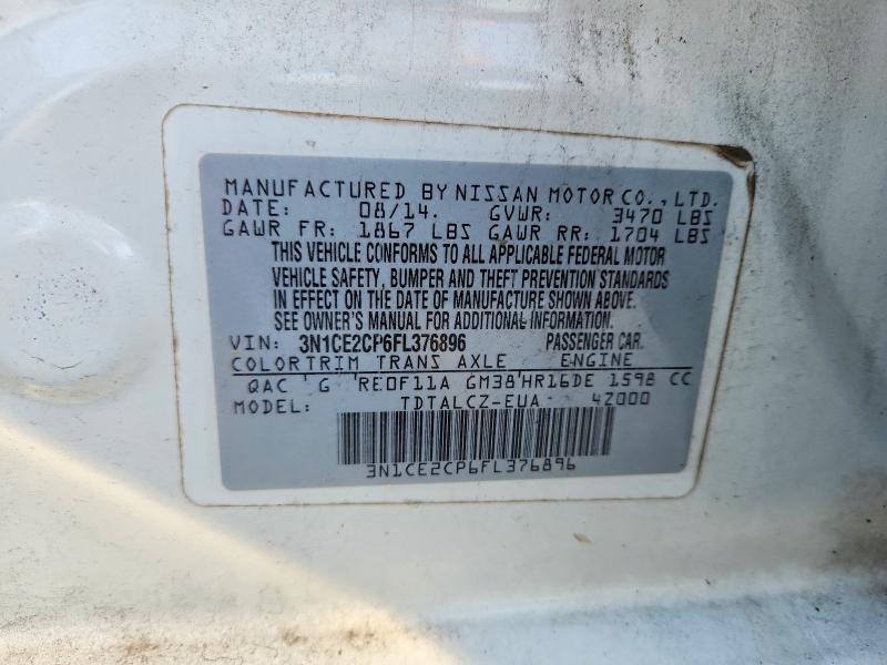 Продаж на аукціоні авто 2015 Nissan Versa Note, vin: 3N1CE2CP6FL376896, номер лоту: 58457096