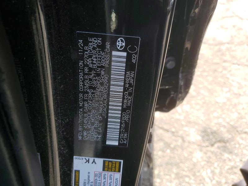 2024 Toyota Prius მანქანა იყიდება აუქციონზე, vin: JTDACAAU9R3042990, აუქციონის ნომერი: 57386596