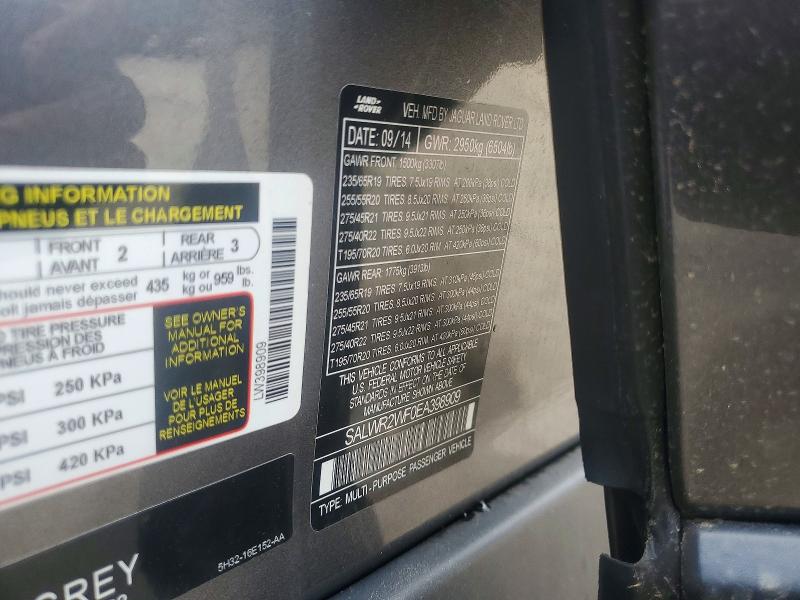 Aukcja sprzedaży 2014 Land Rover Range Rover Sport, vin: SALWR2WF0EA398909, numer aukcji: 57444496