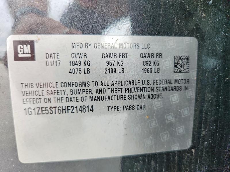 57023366 :رقم المزاد ، 1G1ZE5ST6HF214814 vin ، 2017 Chevrolet Malibu مزاد بيع