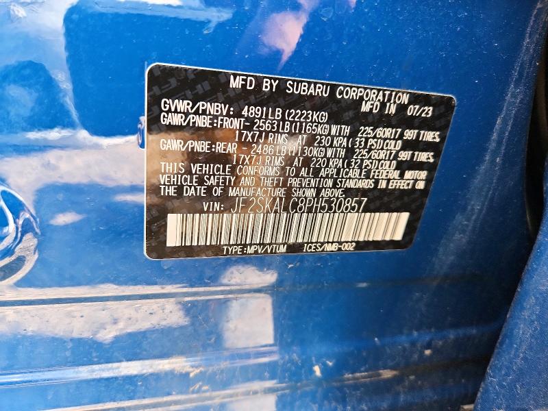 Aukcja sprzedaży 2023 Subaru Forester, vin: JF2SKALC8PH530857, numer aukcji: 58982496