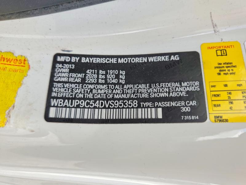 57579266 :رقم المزاد ، WBAUP9C54DVS95358 vin ، 2013 Bmw 128 مزاد بيع