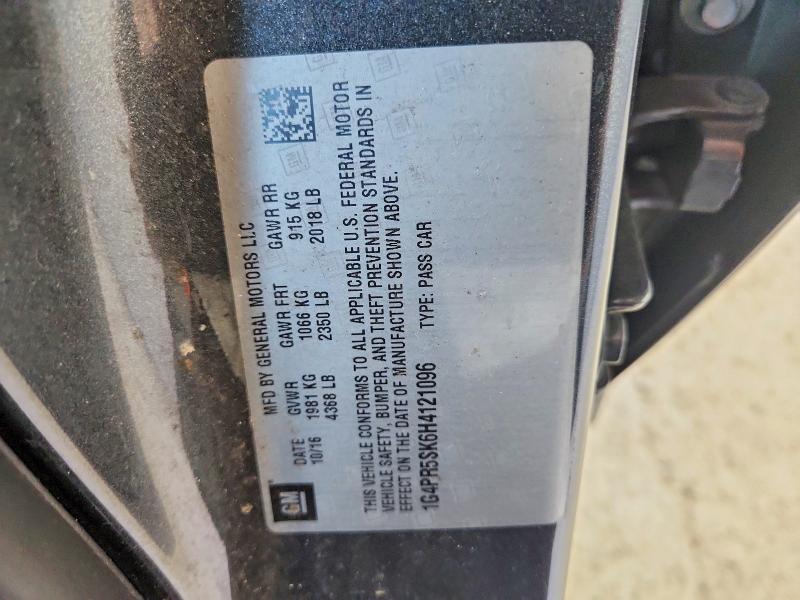 55758016 :رقم المزاد ، 1G4PR5SK6H4121096 vin ، 2017 Buick Verano مزاد بيع