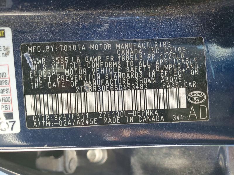 Aukcja sprzedaży 2005 Toyota Corolla, vin: 2T1BR30E65C453483, numer aukcji: 56250436