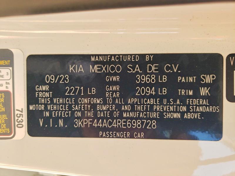 Продажа на аукционе авто 2024 Kia Forte, vin: 3KPF44AC4RE698728, номер лота: 56015846