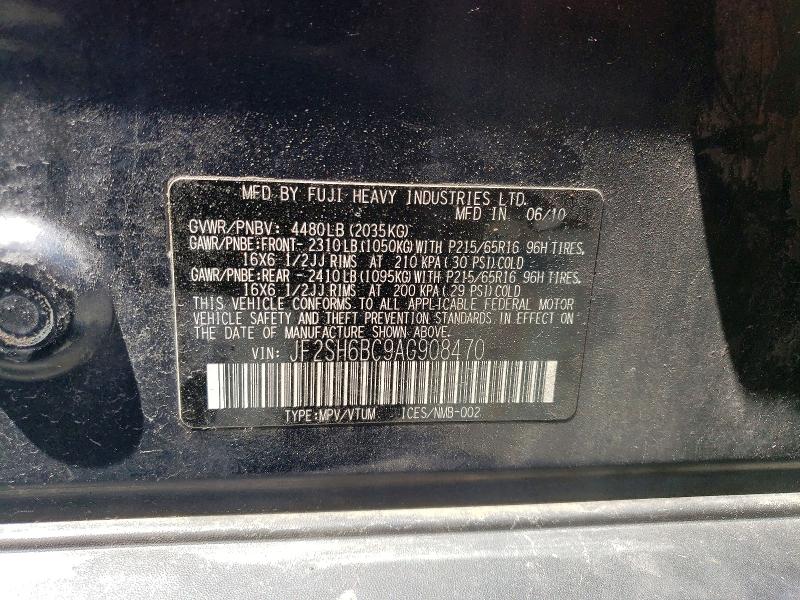 Продажа на аукционе авто 2010 Subaru Forester, vin: JF2SH6BC9AG908470, номер лота: 55812626