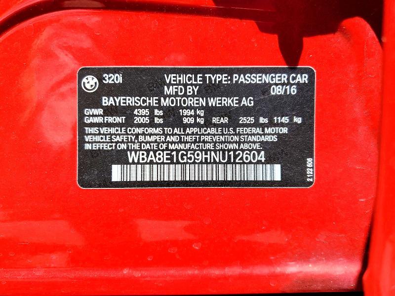 Aukcja sprzedaży 2017 Bmw 320, vin: WBA8E1G59HNU12604, numer aukcji: 56474926