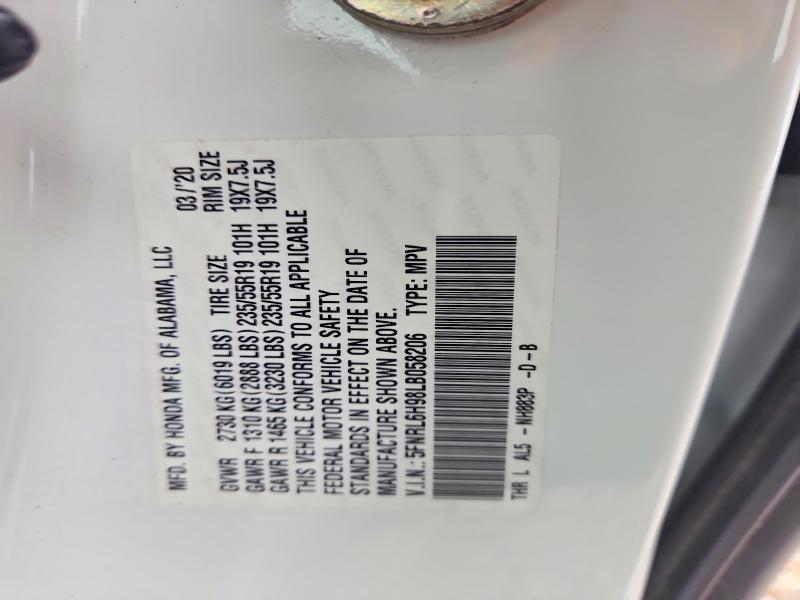 57401026 :رقم المزاد ، 5FNRL6H98LB058206 vin ، 2020 Honda Odyssey مزاد بيع