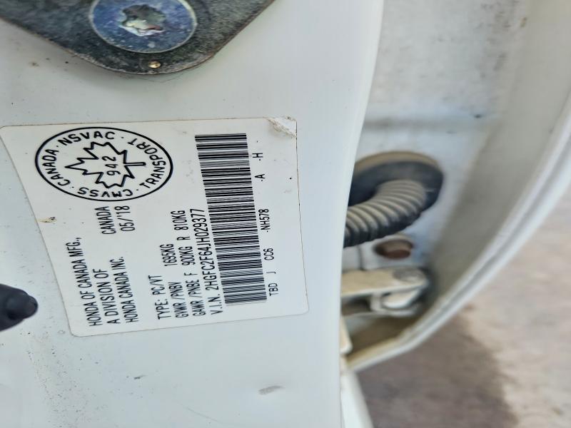 57672156 :رقم المزاد ، 2HGFC2F64JH029377 vin ، 2018 Honda Civic مزاد بيع