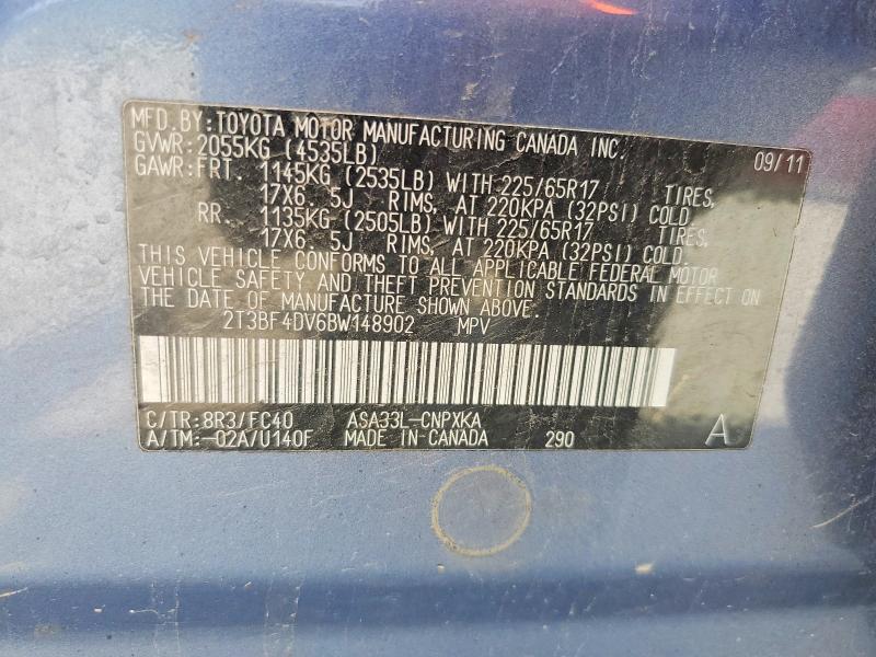 Продажа на аукционе авто 2011 Toyota Rav4, vin: 2T3BF4DV6BW148902, номер лота: 58689556