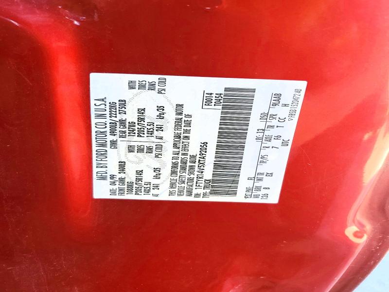 1999 Ford Ranger მანქანა იყიდება აუქციონზე, vin: 1FTYR14V5XTA92056, აუქციონის ნომერი: 58415856