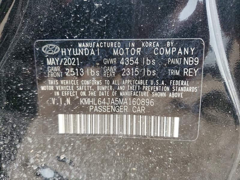 58025726 :رقم المزاد ، KMHL64JA5MA160896 vin ، 2021 Hyundai Sonata مزاد بيع