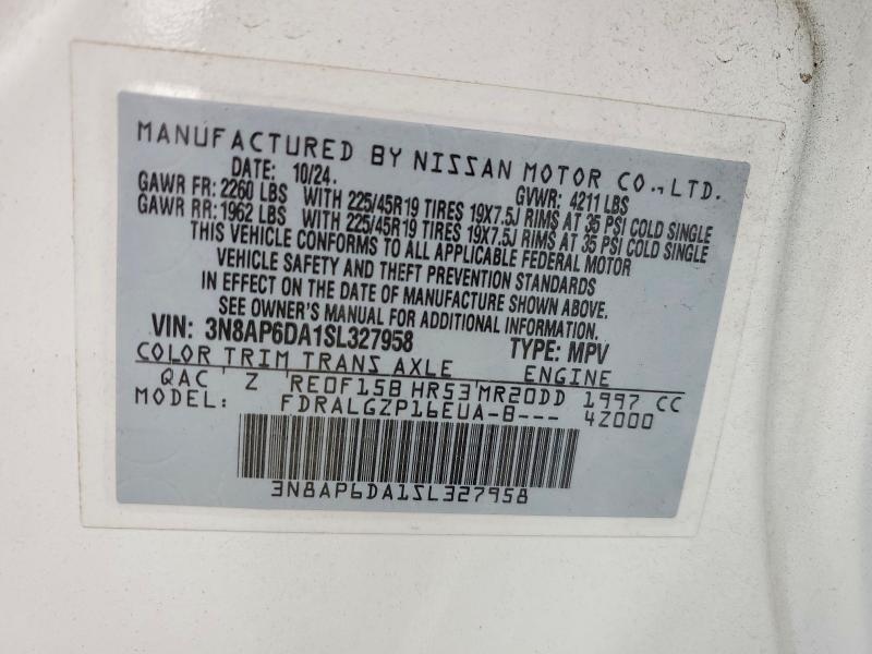 Aukcja sprzedaży 2025 Nissan Kicks, vin: 3N8AP6DA1SL327958, numer aukcji: 58240846