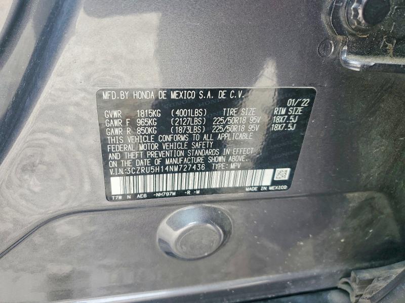 Aukcja sprzedaży 2022 Honda Hr-v, vin: 3CZRU5H14NM727436, numer aukcji: 56133576
