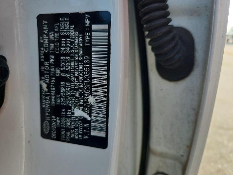 2015 Hyundai Tucson მანქანა იყიდება აუქციონზე, vin: KM8JU3AG3FU055139, აუქციონის ნომერი: 58154476